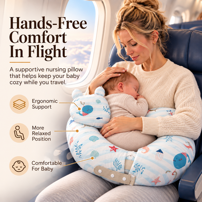 ✨ 50% OFF Portable Nursing Pillow – Curved Baby Support Cushion For Comfortable Travel 🤱