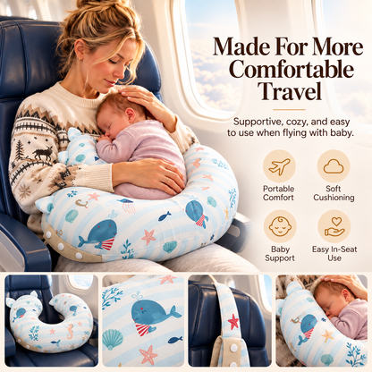 ✨ 50% OFF Portable Nursing Pillow – Curved Baby Support Cushion For Comfortable Travel 🤱