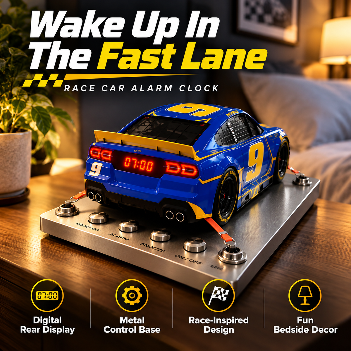 🏁 Race Car Alarm Clock – Wake Up In The Fast Lane ⏰🔥