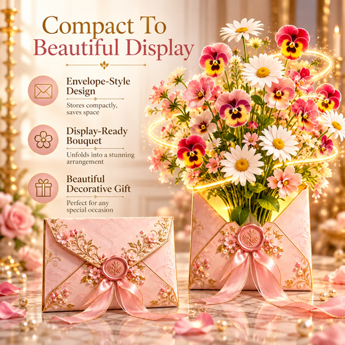 💐 50% OFF Flower Bouquet Envelope – A Beautiful Gift That Blooms When Opened 🎁