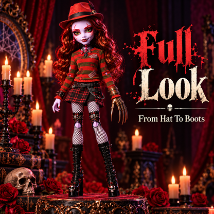 🩸 50% OFF Nightmare Horror Collector Doll – Metallic Claw & Gothic Display Style 🖤