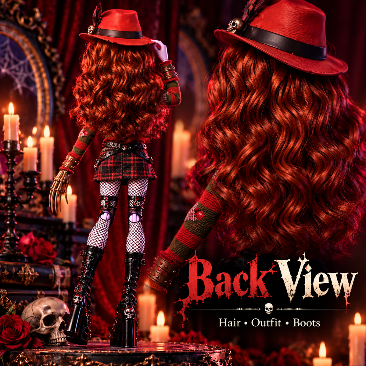 🩸 50% OFF Nightmare Horror Collector Doll – Metallic Claw & Gothic Display Style 🖤