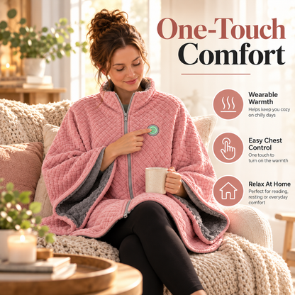 🔥 50% OFF Wearable Heated Shawl – Cozy Quilted Wrap With Plush Lining 🧸