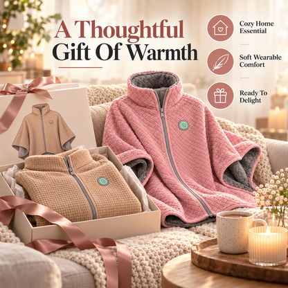 🔥 50% OFF Wearable Heated Shawl – Cozy Quilted Wrap With Plush Lining 🧸
