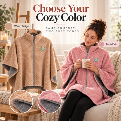 🔥 50% OFF Wearable Heated Shawl – Cozy Quilted Wrap With Plush Lining 🧸