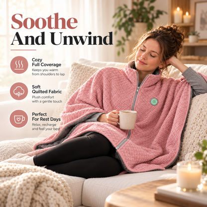 🔥 50% OFF Wearable Heated Shawl – Cozy Quilted Wrap With Plush Lining 🧸