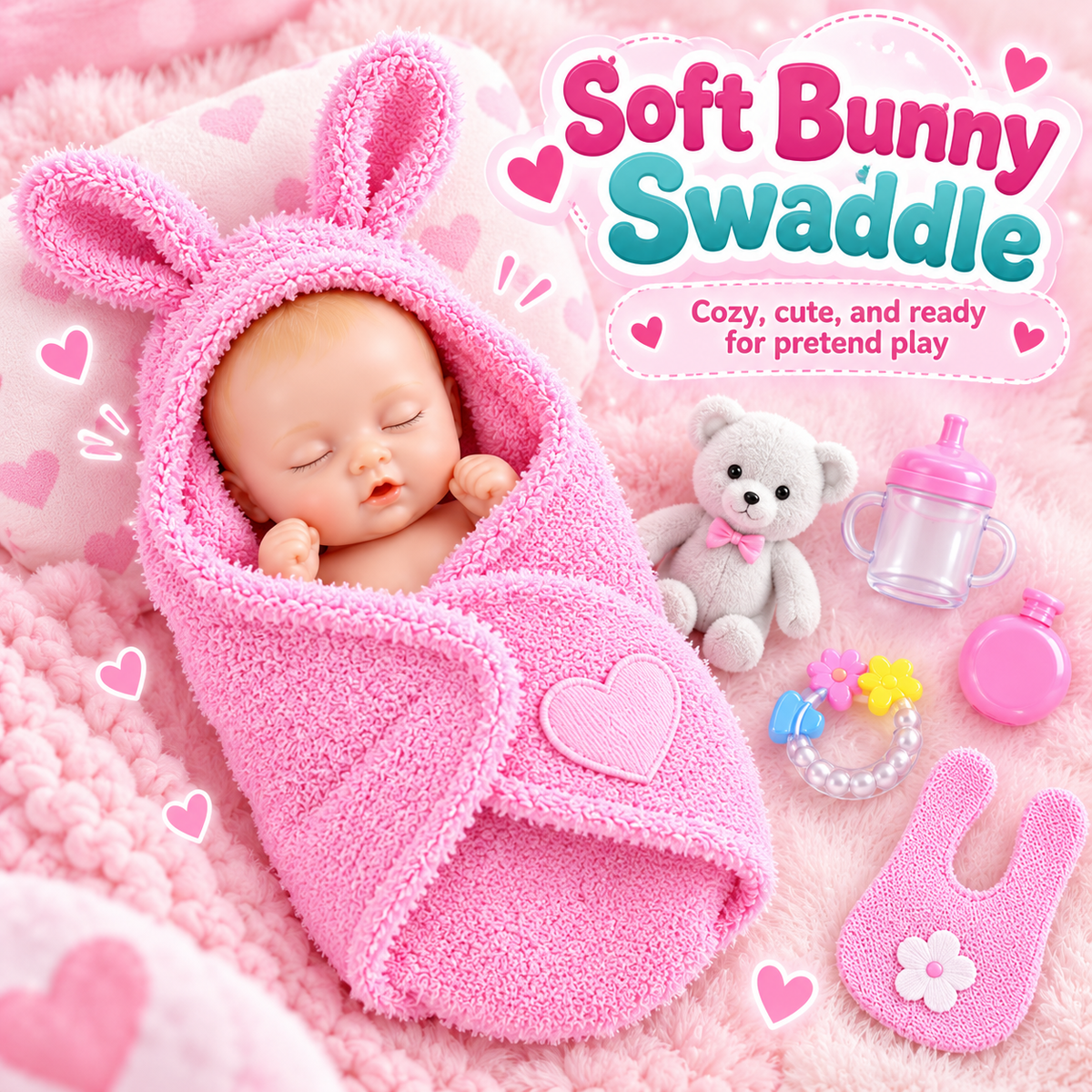 💕 50% OFF Mommy & Baby Surprise Doll Set – Hidden Baby Reveal & Cute Accessories 🎁