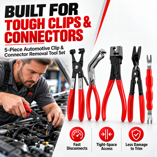 🔧 5-Piece Automotive Clip & Connector Removal Tool Set