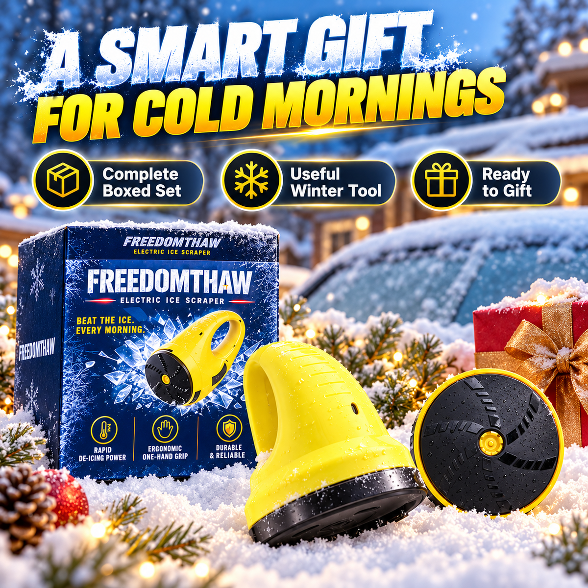 🥶 FreedomThaw Heated Electric Ice Scraper, Make Winter Mornings Easier! ❄️