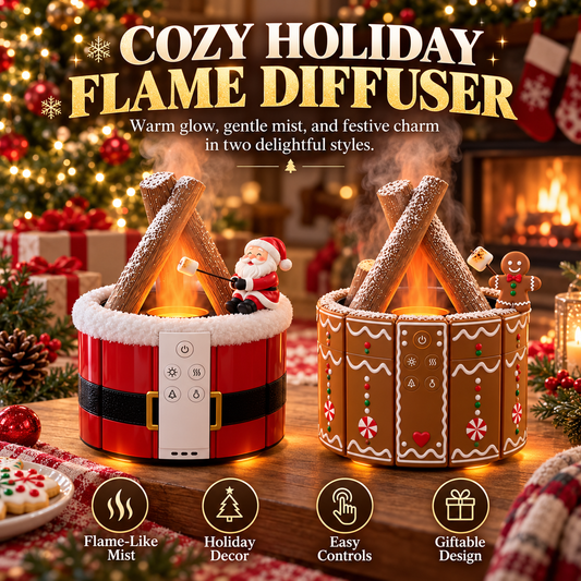 🎄Christmas Flame-Effect Aroma Diffuser ✨ Turn Any Corner Into a Cozy Christmas Moment