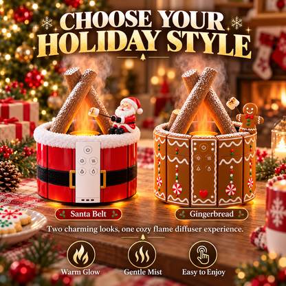 🎄Christmas Flame-Effect Aroma Diffuser ✨ Turn Any Corner Into a Cozy Christmas Moment