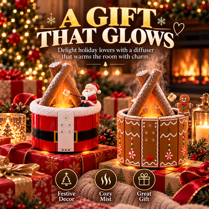 🎄Christmas Flame-Effect Aroma Diffuser ✨ Turn Any Corner Into a Cozy Christmas Moment