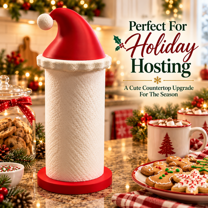 50% OFF🎅🎄 Santa Hat Paper Towel Holder – Festive Christmas Kitchen Decor 🎁