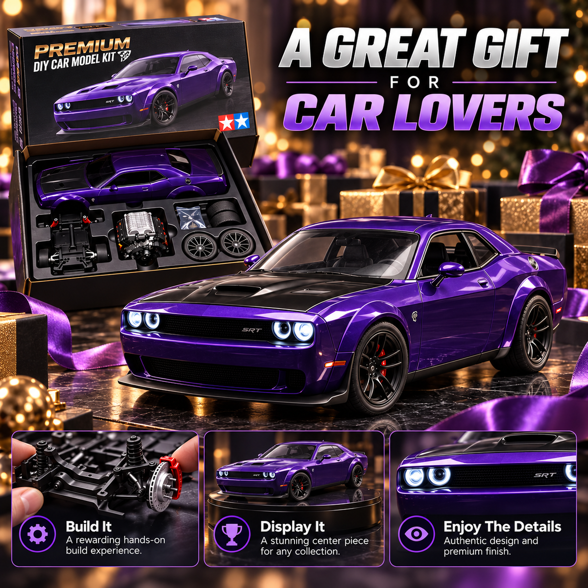 🏎️ Premium DIY Muscle Car Model Kit – Build, Display & Collect 🔧