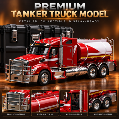 🚛 Premium Tanker Truck Model – Detailed Collector Display with Protective Case