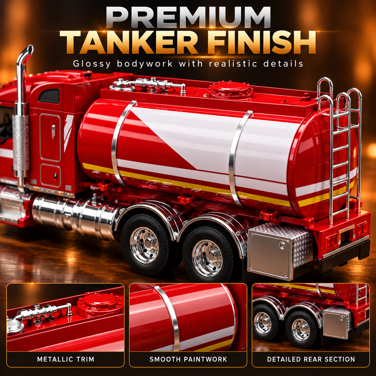 🚛 Premium Tanker Truck Model – Detailed Collector Display with Protective Case
