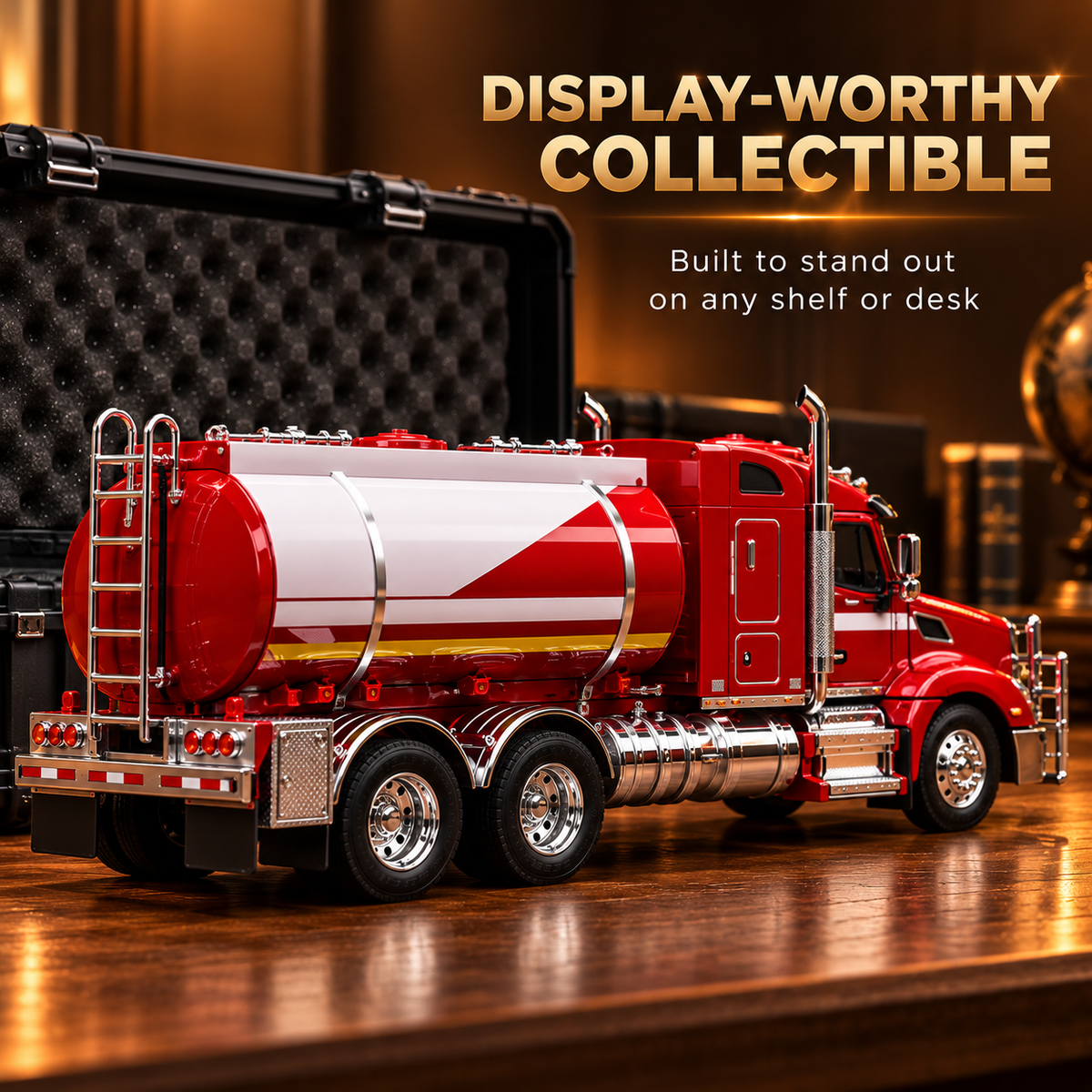 🚛 Premium Tanker Truck Model – Detailed Collector Display with Protective Case