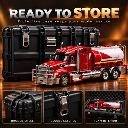 🚛 Premium Tanker Truck Model – Detailed Collector Display with Protective Case