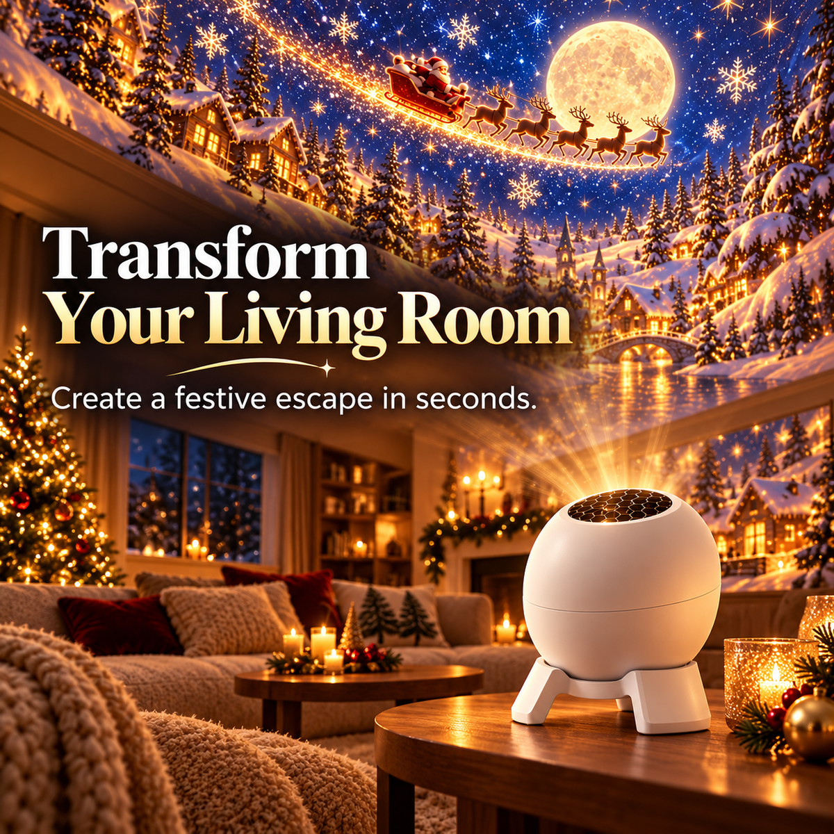 🎄✨ Christmas Wonderland Scene Projector – Turn Any Room Into Holiday Magic