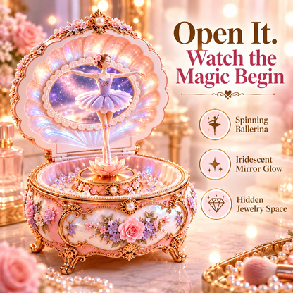 🩰✨ Fairytale Ballerina Jewelry Music Box – Spinning Dancer, Butterfly Surprise & Keepsake Storage