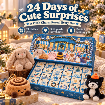 🎄🎁 24-Day Plush Charm Advent Calendar – A Cute Surprise to Unbox Every Day