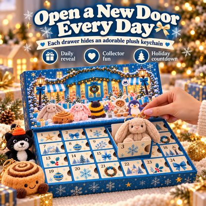 🎄🎁 24-Day Plush Charm Advent Calendar – A Cute Surprise to Unbox Every Day