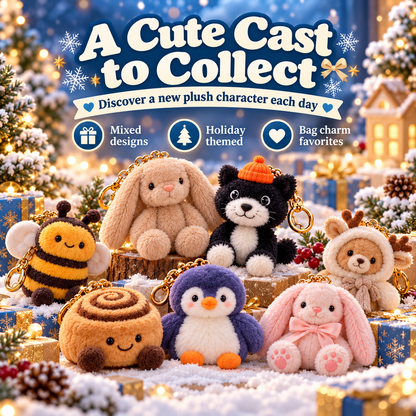 🎄🎁 24-Day Plush Charm Advent Calendar – A Cute Surprise to Unbox Every Day