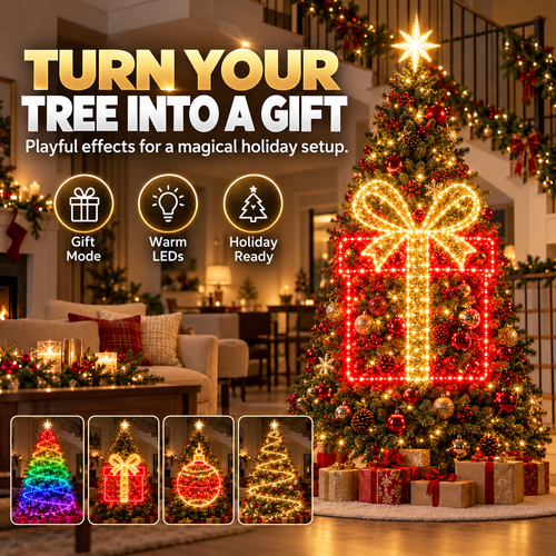 🎄 App-Controlled Christmas Tree Spiral Lights with Star Topper & Remote