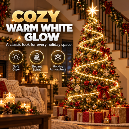 🎄 App-Controlled Christmas Tree Spiral Lights with Star Topper & Remote