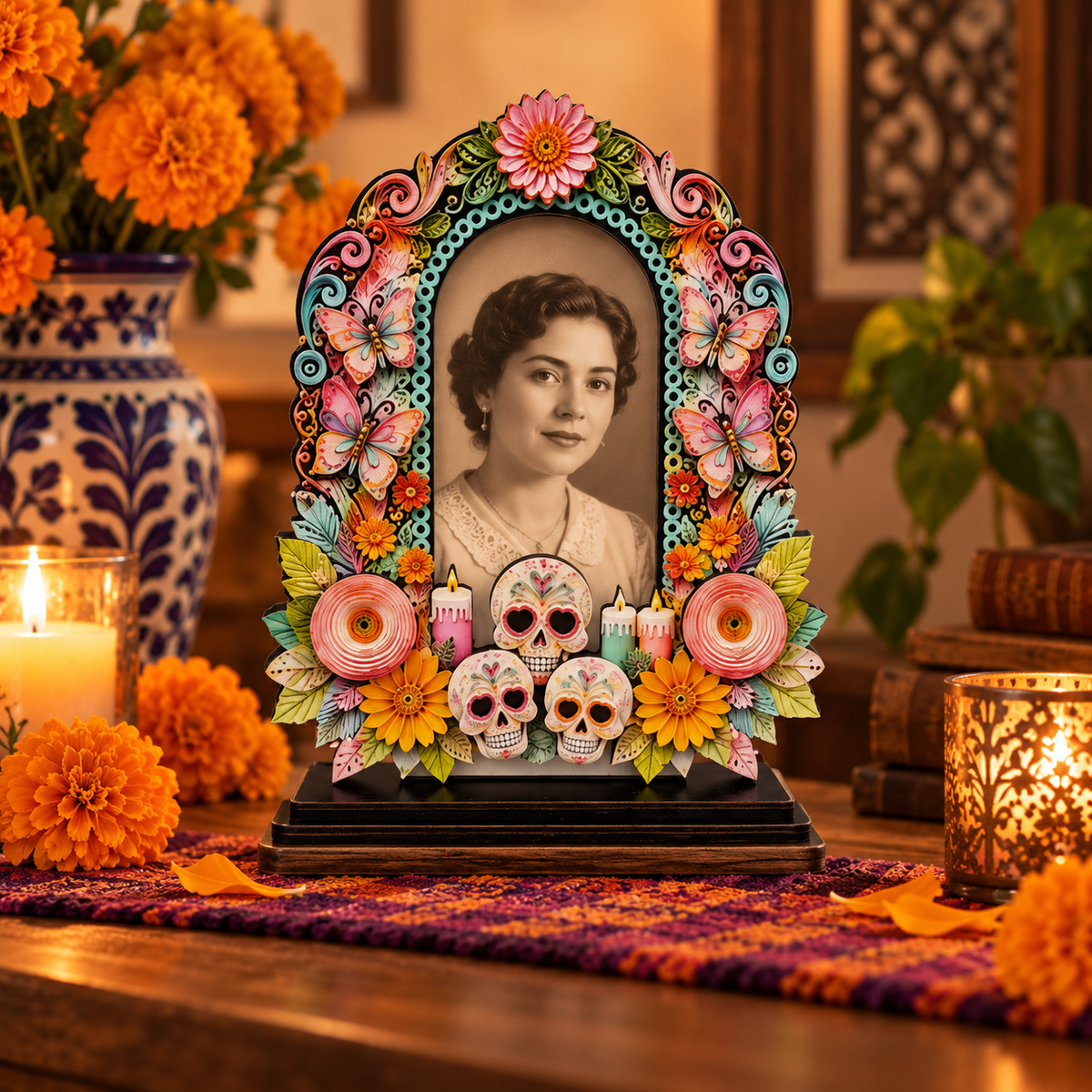 💀 Day of the Dead Memory Frame ✨ Personalized Remembrance Photo Decor