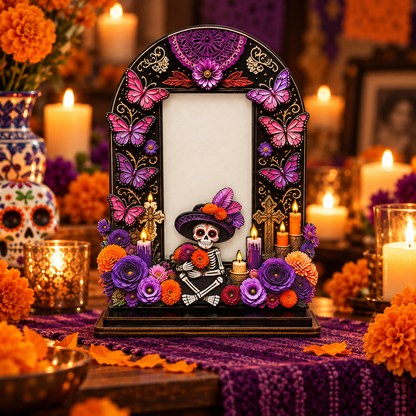 💀 Day of the Dead Memory Frame ✨ Personalized Remembrance Photo Decor