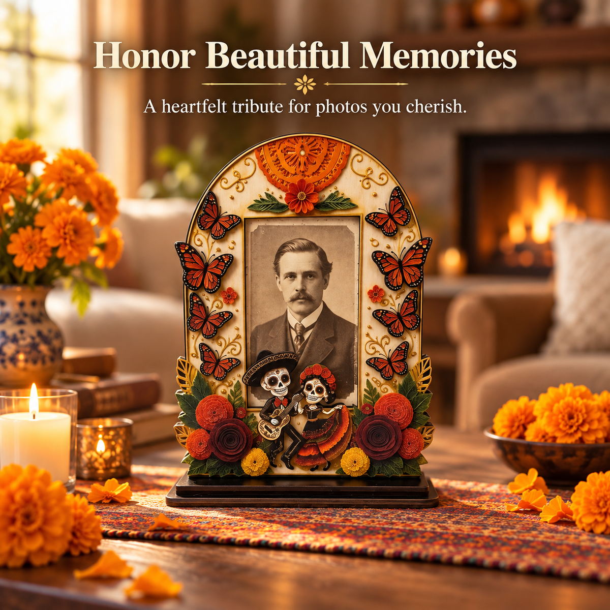 💀 Day of the Dead Memory Frame ✨ Personalized Remembrance Photo Decor
