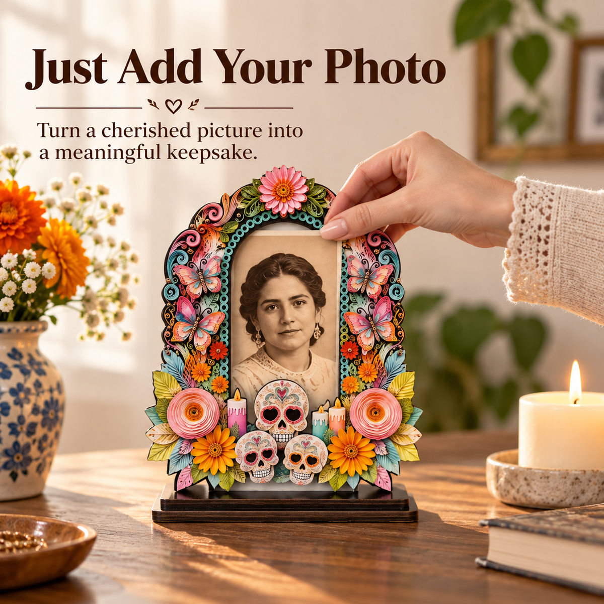 💀 Day of the Dead Memory Frame ✨ Personalized Remembrance Photo Decor