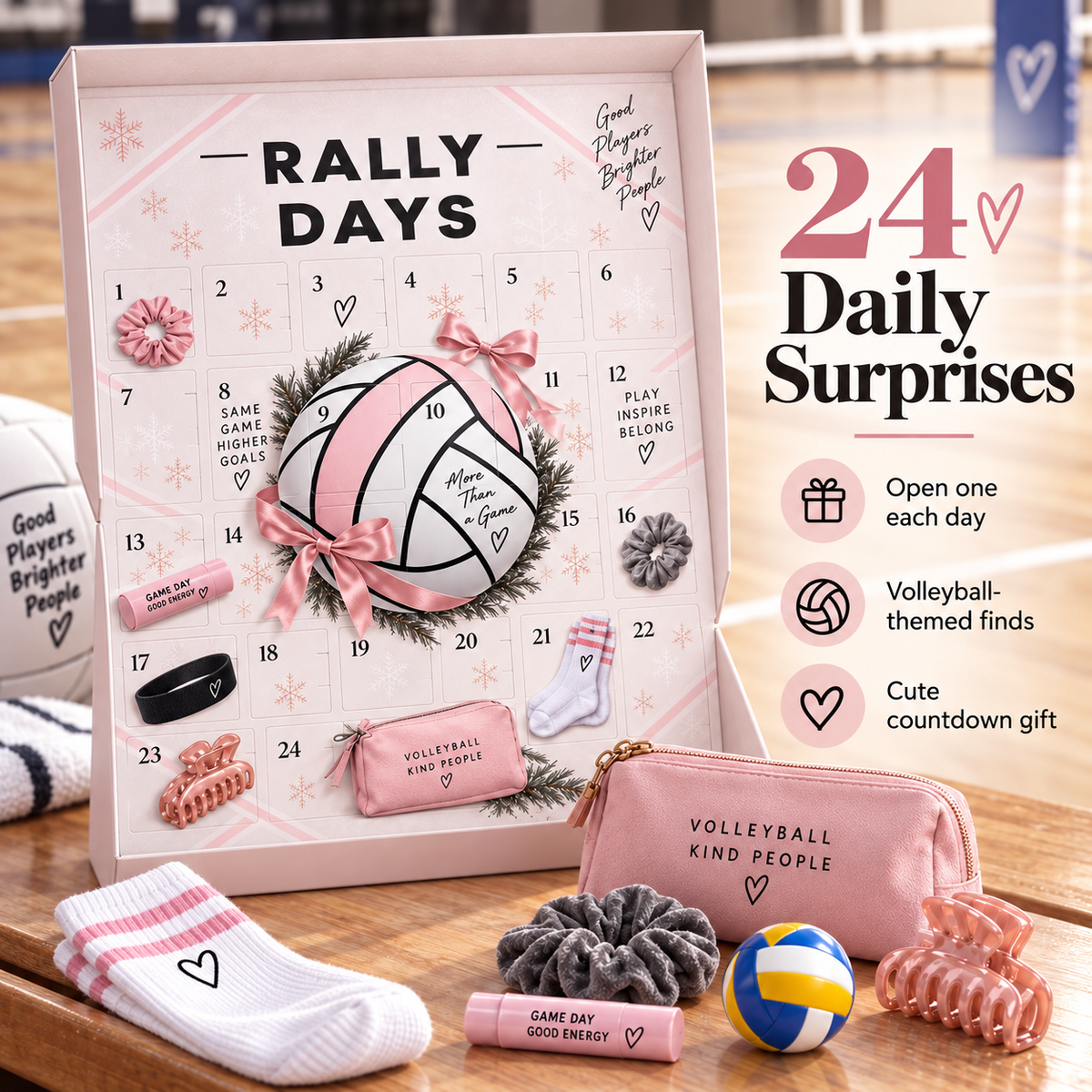 🏐 Rally Days Volleyball Advent Calendar 🎁 24 Daily Surprises For Volleyball Girls