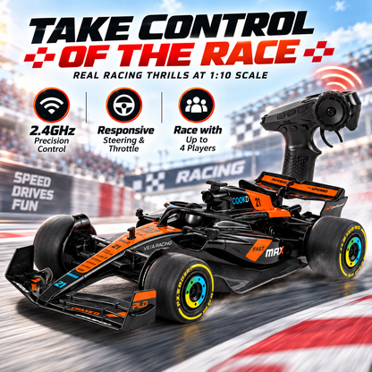 🏁 1:10 Scale Formula Racing R/C Car – 2.4GHz High-Speed Remote Control Racer