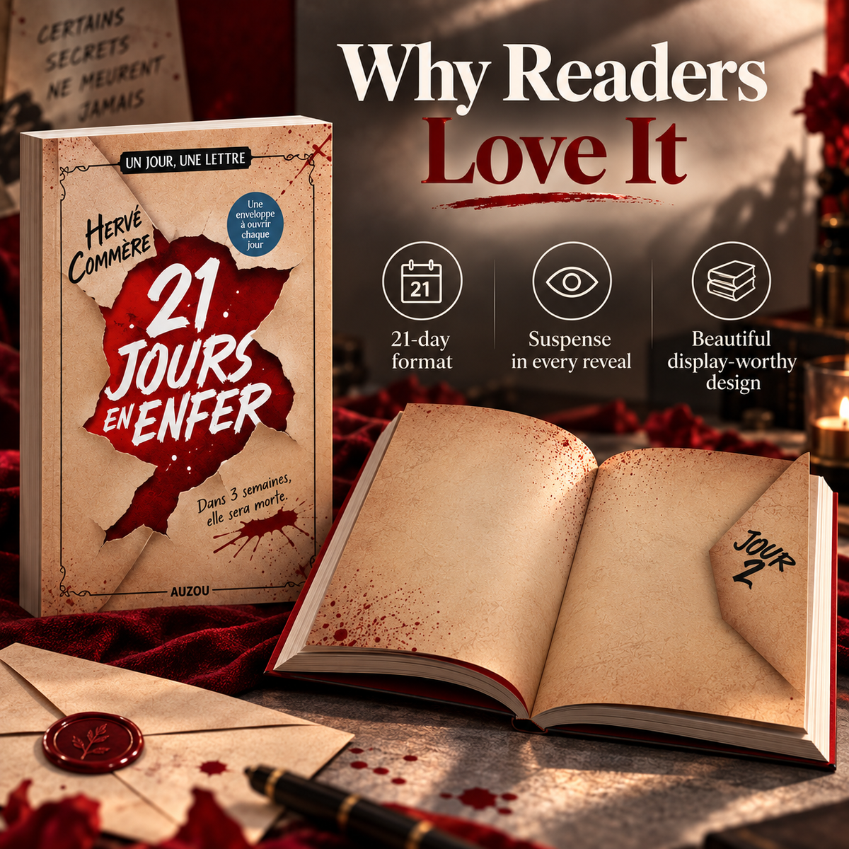🕯️ 21 Jours En Enfer Mystery Thriller ✉️ 21-Day Envelope Reading Experience