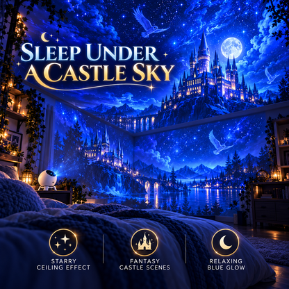 ✨ Magical Castle Projection Night Light 🌙 Fantasy Room Glow Gift