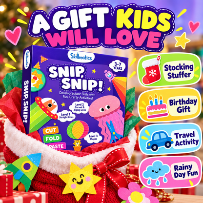 🔥 50% OFF Snip Snip! Kids Scissor Skills Craft Kit ✂️ Screen-Free Creative Learning Toy For Ages 3-7