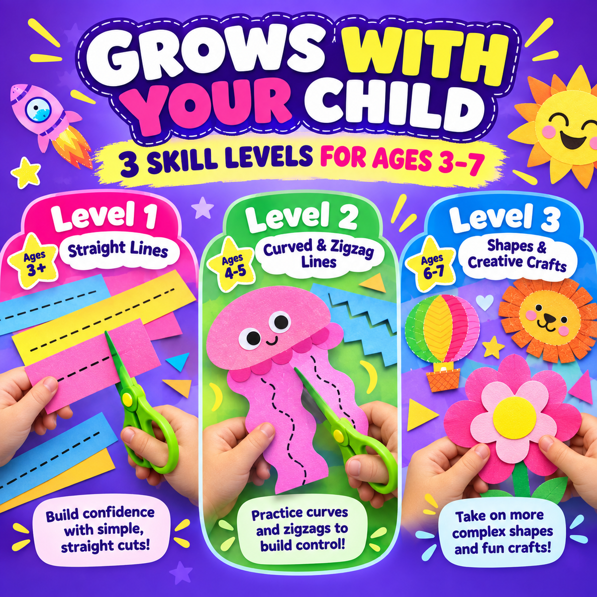 🔥 50% OFF Snip Snip! Kids Scissor Skills Craft Kit ✂️ Screen-Free Creative Learning Toy For Ages 3-7