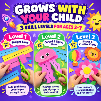 🔥 50% OFF Snip Snip! Kids Scissor Skills Craft Kit ✂️ Screen-Free Creative Learning Toy For Ages 3-7