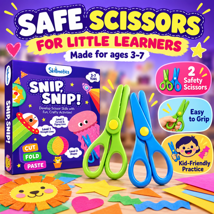 🔥 50% OFF Snip Snip! Kids Scissor Skills Craft Kit ✂️ Screen-Free Creative Learning Toy For Ages 3-7