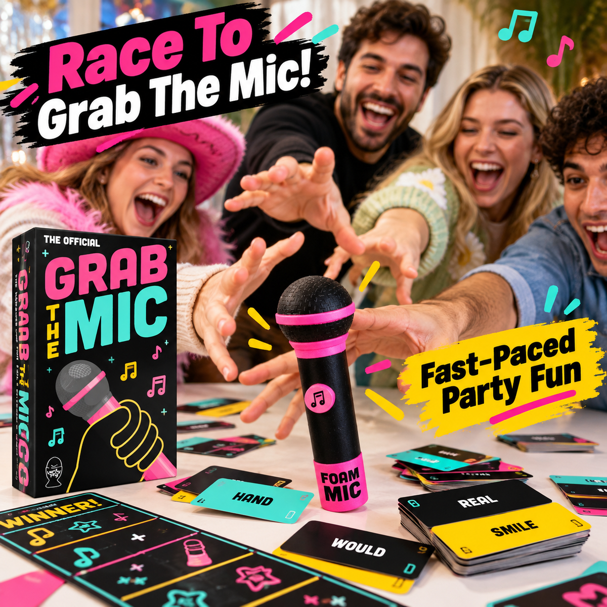 🎤 Grab The Mic Karaoke Party Game – Sing, Guess & Laugh