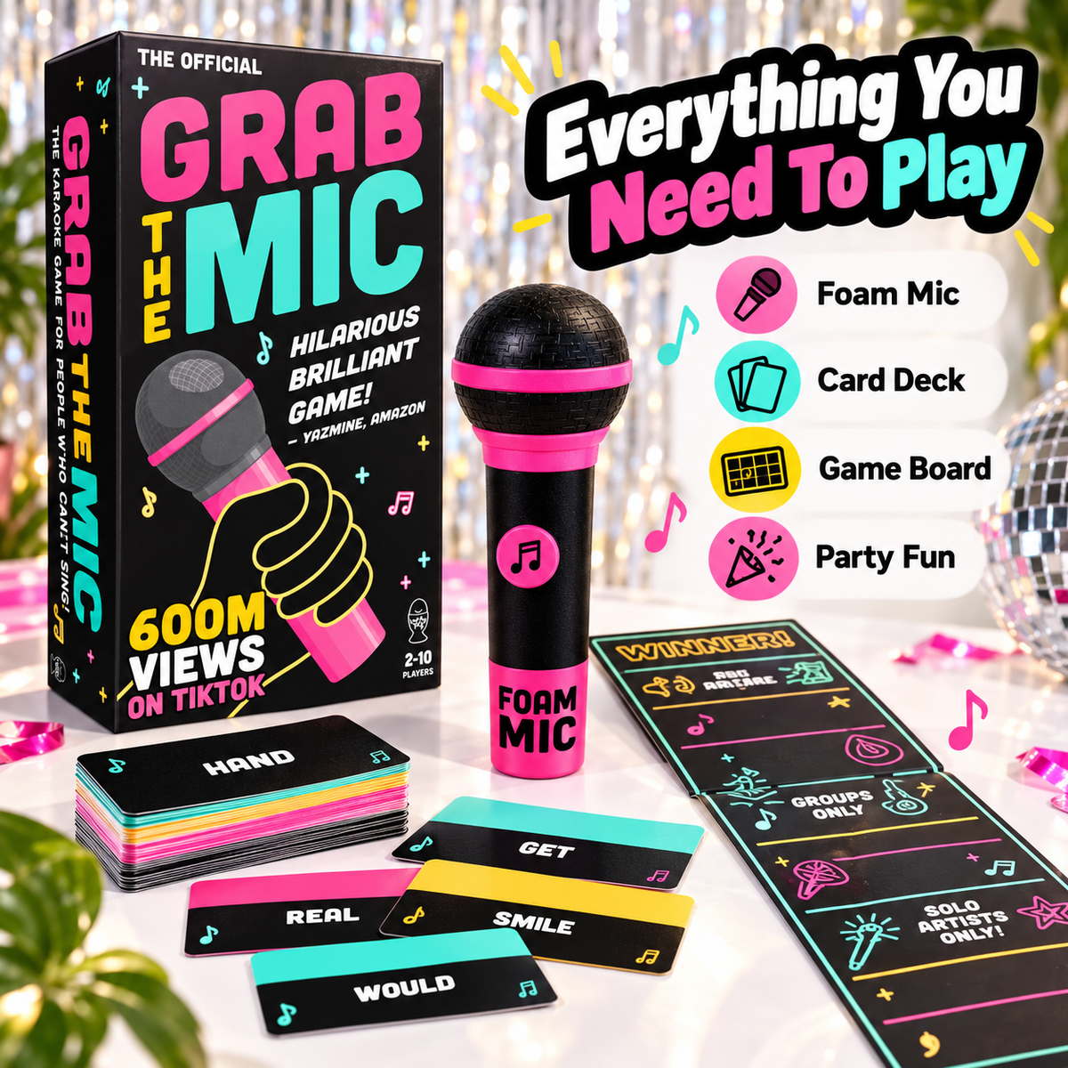🎤 Grab The Mic Karaoke Party Game – Sing, Guess & Laugh