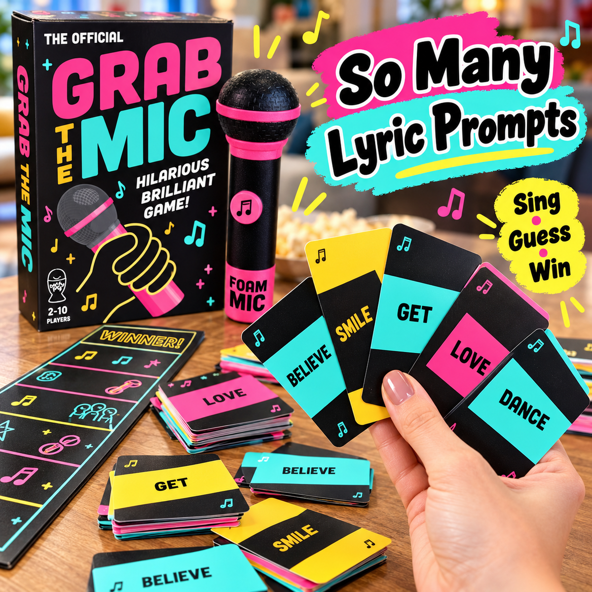🎤 Grab The Mic Karaoke Party Game – Sing, Guess & Laugh