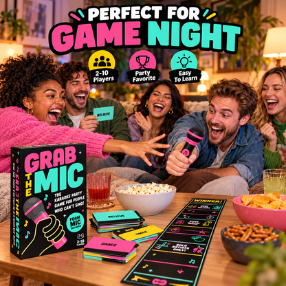 🎤 Grab The Mic Karaoke Party Game – Sing, Guess & Laugh