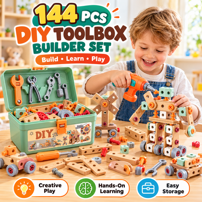 🧰 50% OFF Kids DIY Toolbox Builder Set ✨ Creative Building Toy For Little Hands