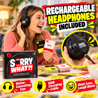 😂 Sorry What?! Lip Reading Party Game – Headphones Included