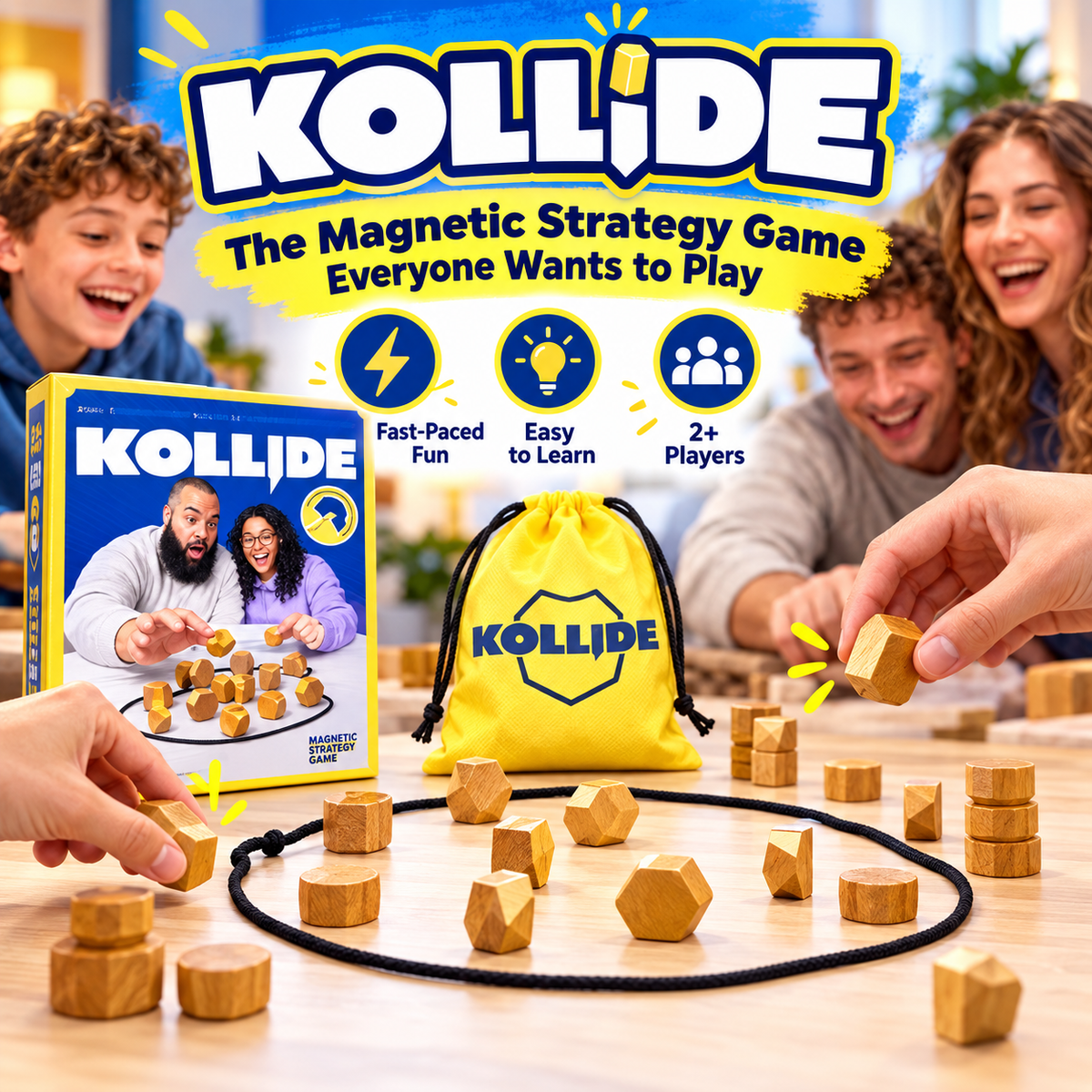 🔥 50% OFF Kollide Magnetic Strategy Game 🧲 Fast-Paced Family Game Night Fun