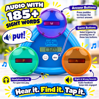 🔥 50% OFF 📚 Sight Word Slam Audio Learning Game For Kids – 185+ Words Reading & Spelling Practice