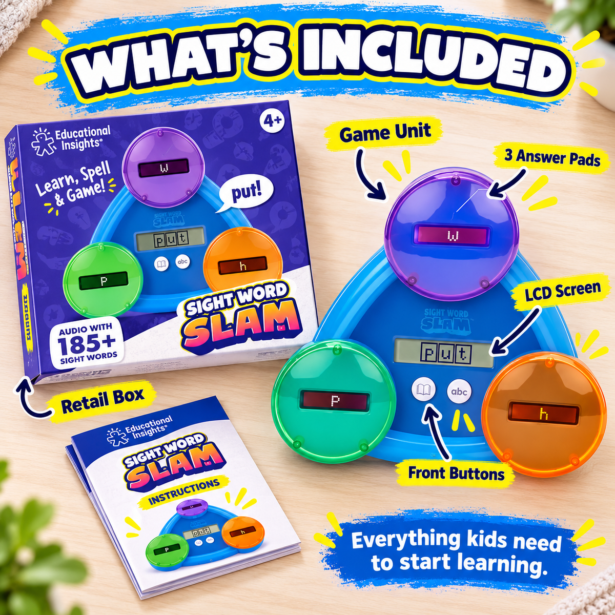 🔥 50% OFF 📚 Sight Word Slam Audio Learning Game For Kids – 185+ Words Reading & Spelling Practice